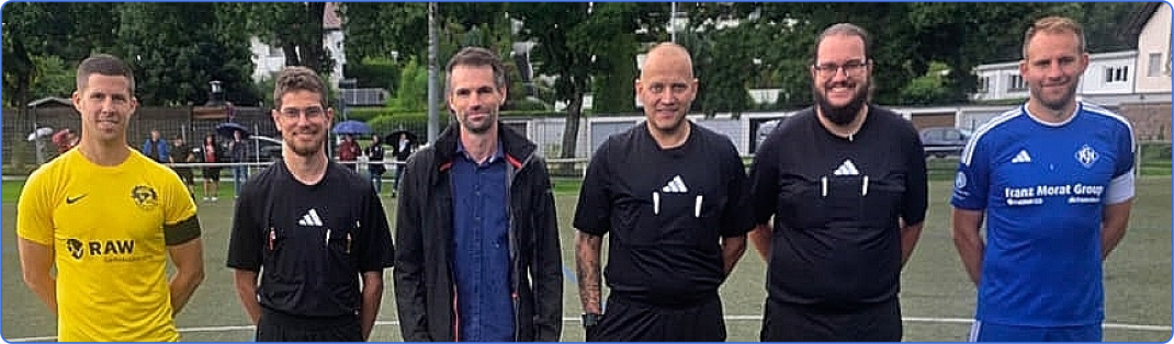 (v.l.): Marc Grießhaber, Kevin Schuh, Dr. Gerrit Reeker (Bgmst.), Mevludin Milic, Nico Waldvogel, Rick Kiefer.